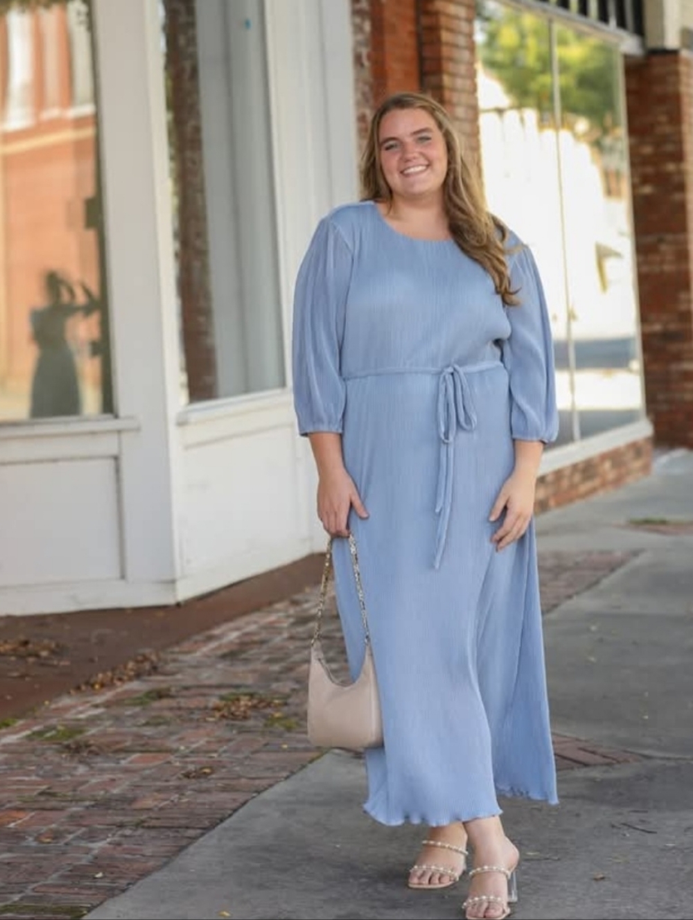 Polagram Pleated Maxi Dress Periwinkle